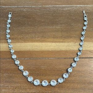 Silver Necklace with Crystal Accents